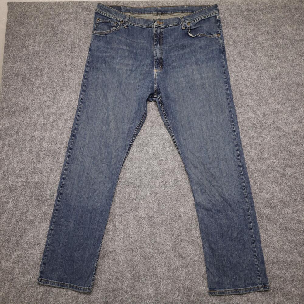 Wrangler Premium Quality Jeans Mens 40x32 Blue Regular Straight Stretch Denim